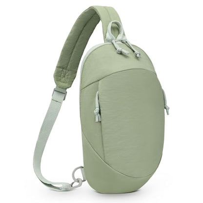 Small Sling Bag with RFID Blocking, Mini Fanny Pack for Women Men, Convertible Crossbody Anti Theft Chest Bag for Travel Hiking Running, Light Green - color: Light Green