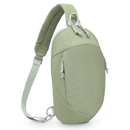 Small Sling Bag with RFID Blocking, Mini Fanny Pack for Women Men, Convertible Crossbody Anti Theft Chest Bag for Travel Hiking Running, Light Green - color: Light Green