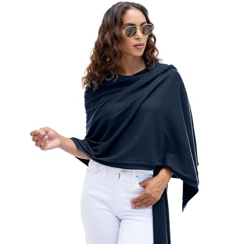 zestt Dreamsoft Travel Scarf, Wrap and Shawl for Women, Organic Cotton - color: Oxford Blue