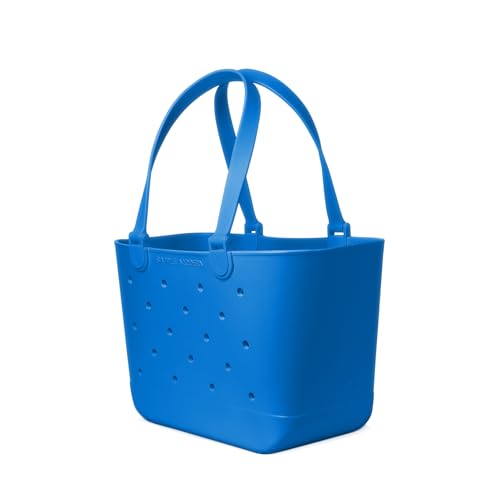 Simple Modern Large Beach Bag | Waterproof Getaway Rubber Tote with Zipper Pocket for Travel, Pool, Boat, Groceries, Sports | Supersonic Blue - color: Supersonic Blue, style: Large