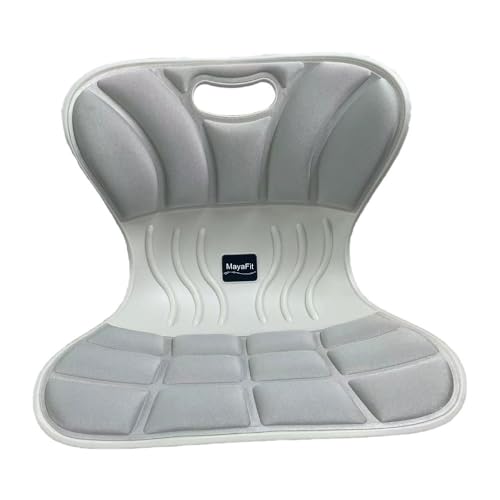 Ergonomic Lumbar Support Cushion, Silver, 460mm x 440mm x 340mm, Large, for Office Chairs & Car Seats, Posture Correction, Pregnancy Comfort,110-300 lbs Capacity - color: Silver, size: Large