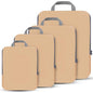 PANDA JOYS 4 Set Compression Packing Cubes Travel - Travel Accessories Expandable Packing Organizers for Carry On - Essentials Luggage Bags - Brown - color: Brown