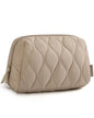 BAGSMART Makeup Bag, Travel Cosmetic Bag, Puffy Padded Make Up Bag for Women, Makeup Organizer Case, Wide-open Pouch Purse, Travel Essentials, Toiletries Accessories Brushes, Camel(Khaki) - color: D-Khaki