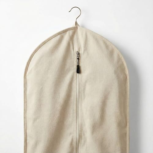 100% Cotton Garment Bag | Long | Breathable Garment Bags for Hanging Clothes | Garment Storage Bag for Long Dresses & Coats Storage | Pack of 1 (42 Inch) - size: 42 Inch