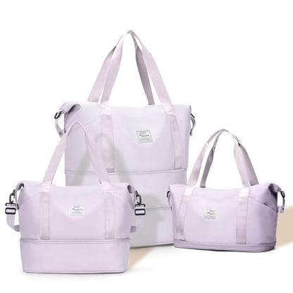 Expandable Travel Duffle Bag for Women Men, Large Gym Bag Travel Tote Bags, Waterproof Carry On Personal Item Bag Airline Approved, Workout Weekender Bag for Overnight Trip with Luggage Sleeve, Purple - color: C- Purple
