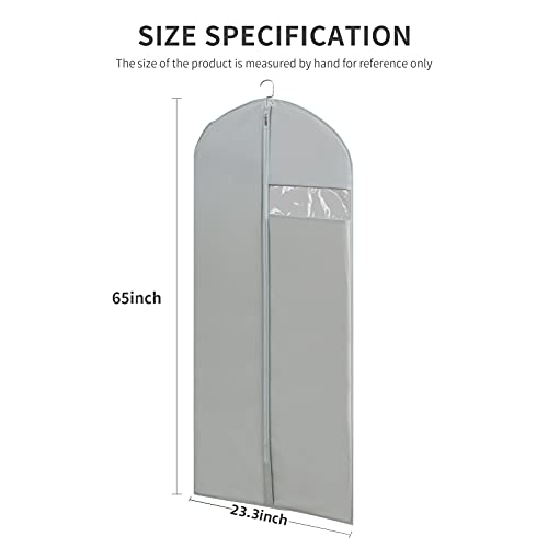 Dress Bags for Gowns Long, 65'' Long Dress Clear Garment Bag(Set of 4, 23.3'' X 65'') - size: Set of 4(23.3" x 65")