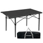29.9" Tall Folding Camping Table for 2-6 Person, 54.7" Large Aluminum Foldable Roll-up Table Outdoor with Carry Bag for Picnic, Camp, Sturdy, Backyard, Patio - color: Black