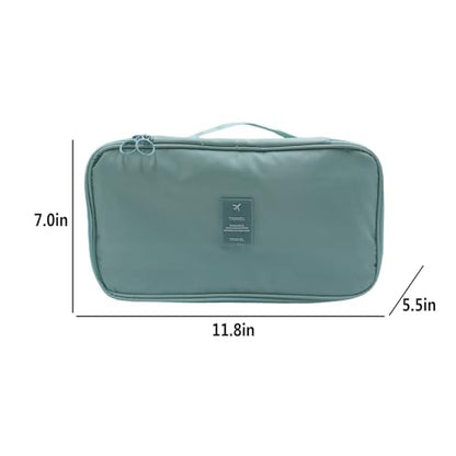 Portable Underwear Bra Storage Bag Waterproof Travel Organizers Multi-Layer Toiletry Packing Cube - color: Stripe-light blue