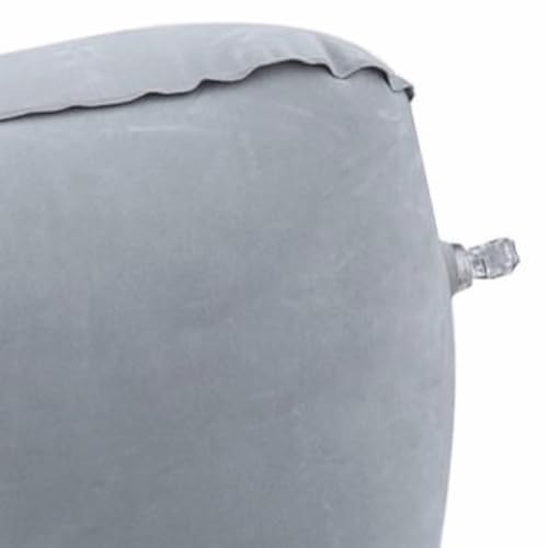Footrest with Air Pump - Soft Flocking Adjustable Height Leg Support Cushion for Travel, Office & Home Use,37x30x16cm/14.57x11.81x6.30in(Grey) - color: Grey