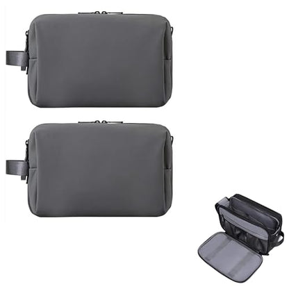 2Pack Men's Toiletry Bag Pu,Travel Toiletry Organizer, Waterproof Shaving Kit Pouch For storing daily essentials like toiletries and cosmetics,Black (Grey) - color: Grey