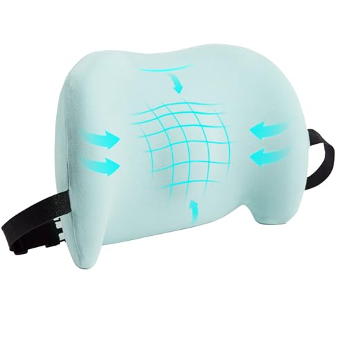 BYMECOST Lumbar Support Pillow for Office Chair, Car Lumbar Pillow Lower Back Pain Relief, Memory Foam Back Cushion, Ergonomic Chair Back Pillow for Gaming, Traveling, Car, Bed (Green) - color: Green