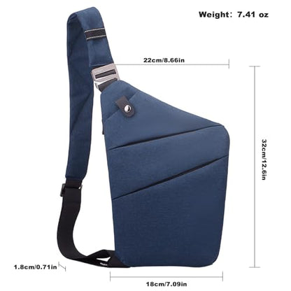 Anti Theft Travel Bag, One Shoulder Large Capacity Cross-body Bag Chest Fashion Lightweight Sling Bags for Travel Sports - color: Blue, style: Left Shoulder
