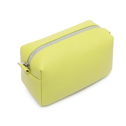 PU leather Organizer Bag Lightweight Cosmetic Bag with Ring Clasp Perfect Travel Makeup Bag for Women (Grass/PU) - color: Grass/PU