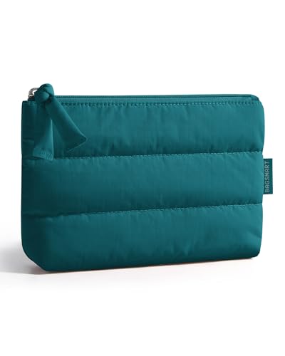 BAGSMART Small Puffy Water-Resist Makeup Bag for Women - color: Fresh Ink Green, size: Small