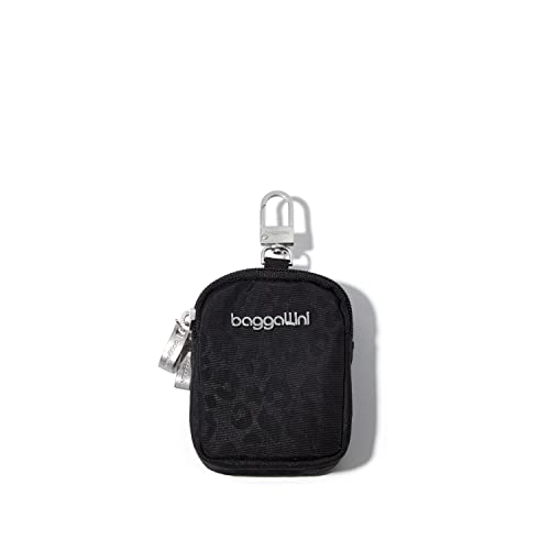 Baggallini womens On the Go Mini Pouch - color: Black Cheetah Emboss