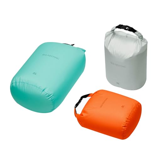 Bee Nesting Waterproof Dry Bag Lightweight Dry Sack Marine Dry Bags Suitable for swimming,kayaking,rafting boating, surfing, outdoor travel, mountaineering,hiking - color: Mint green/Grey/Orange, size: 2L 4L 8L