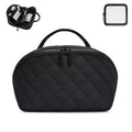 Makeup Bag,Quilted Puffer Cosmetic Bags,Travel Toiletry Bag for Women,Large Capacity Waterproof Make up Bag Set - color: Black, size: Large