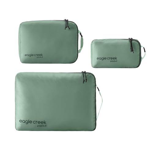 Eagle Creek Pack-It Isolate Cube Set - Packing Cubes for Stackable Storage - Convenient Top Handle - Easy Grab Zipper Pull - Willow Green - XS/S/M - 3 - color: Willow Green