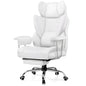 GTPLAYER Gaming Chair,Office Chair with Pocket Spring Lumbar Support, Ergonomic Comfortable Wide Office Desk Computer Chair with Outward Fixed Soft Armrests and Footrest,(PU Leather, White) - color: White