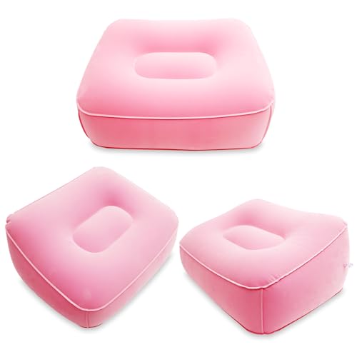 Inflatable Foot Rest, Carseat Feet Pillow, Airplanes Inflatable Foot Rest Cars, Travel Footrest Pillow for Home Office,Trains, 14.5" L×11.8" W×7.9”H