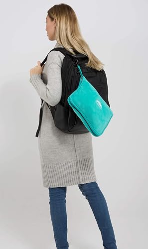 BlueHills Premium Soft Travel Blanket Pillow Airplane Blanket Packed in Soft Bag Pillowcase with Hand Luggage Belt and Backpack Clip, Compact Pack Large Warm for Any Travel (Teal Green T006) - color: Teal-1pk-t006