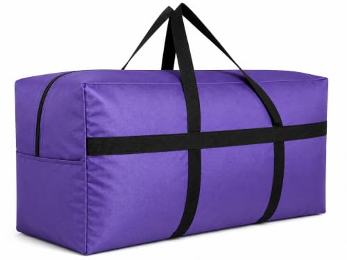 DoYiKe Extra Large Storage Duffle Bag with Zippers and Handles, Big Foldable Duffle Bag for Travel - color: Purple, size: xxxlarge - 50"l x 15"w x 23"h