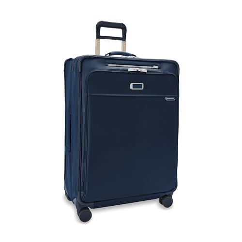 Briggs & Riley 29" Large Expandable Spinner - Checked Luggage for Travel, Suitcases with Wheels, Softside Rolling Bag for Men & Women, Self-Repairing Zipper - Baseline Collection, Navy - color: Navy, size: 29" Large Expandable