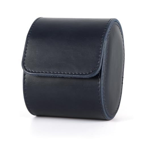 Single Leather Watch Box, Vintage Watch Roll Travel Case for Men and Women, Blue - color: Blue, size: Single