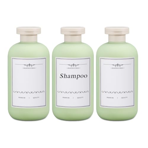 10oz Travel Shampoo Bottle, Empty Plastic Squeeze Bottles with Flip Cap, Lotion Container for Toiletries Travel Size Shampoo and Conditioner (3 pack green) - color: Green, size: 10 oz