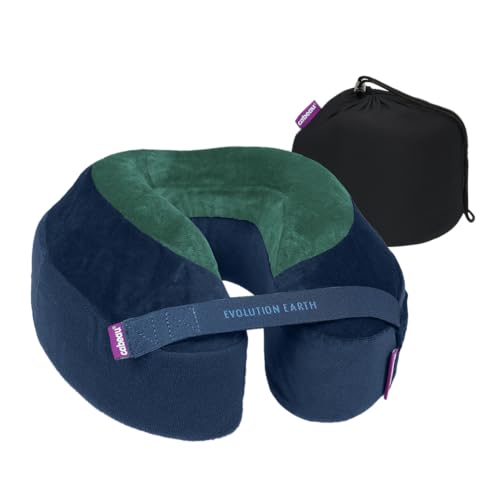 Cabeau Softest Neck Pillow for Travel – Evolution Earth Deluxe – 360° Head, Neck and Chin Support for Sleeping – Sustainable Memory Foam - Removable, Washable Cover with Compact Carrying Case (Terra) - color: Terra