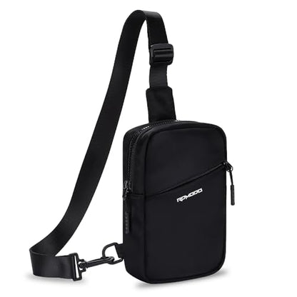 Small Sling Bag for Women Men Chest Bag Water Resistance Mini Crossbody Bag Adjustable Strap Lightweight Shoulder Bag - color: 06-black