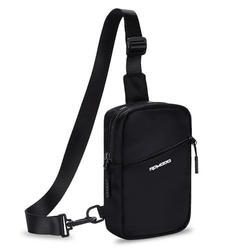 Small Sling Bag for Women Men Chest Bag Water Resistance Mini Crossbody Bag Adjustable Strap Lightweight Shoulder Bag - color: 06-black