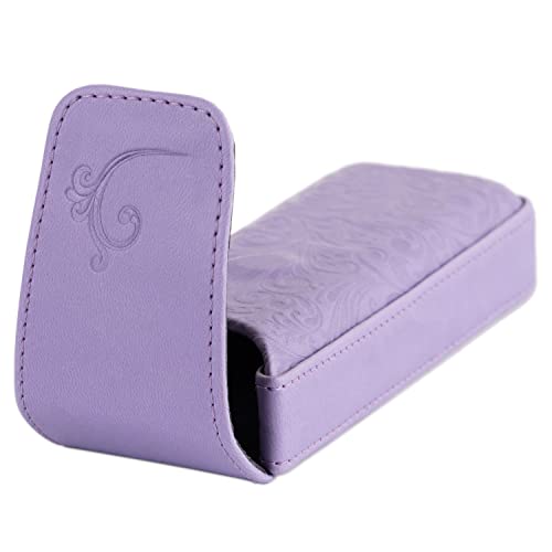 Generic Violet Hard Eyeglass Case, Minimalist PU Leather Glasses Holder, Small Case For Eyeglass, Reading Glasses Case
