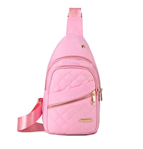 AOSTIHOT Crossbody Small Sling Backpack Sling Bag for Women, Chest Bag Daypack Crossbody for Travel Sport Running Hiking Pink - color: Pink