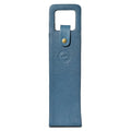 Premium Collection Single Bottle Wine Tote, Blue | Genuine Leather, Secure Locking Strap, Elegant & Durable, Sophisticated Gift for Wine Enthusiasts - color: Blue
