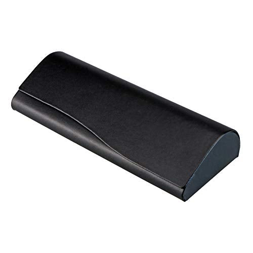 LifeArt Eyeglass Case Hard Shell, Portable Sunglass Case, Fashionable PU Leather Eyeglass Case, Lightweight - color: C_636_black