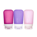 humangear GoToob+ Bottles - Silicone Leak-Proof Travel Tubes for Toiletries, Camping & TSA Carry-On (3-Pack), Medium (2.5 fl oz; 74ml), Rose/Lilac/Magenta - color: Rose/Lilac/Magenta, size: 2.5 Ounces