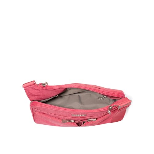 Baggallini Crossbody Travel Bag 11x8.5 Lightweight Water-resistant Nylon Handbag - color: Flamingo