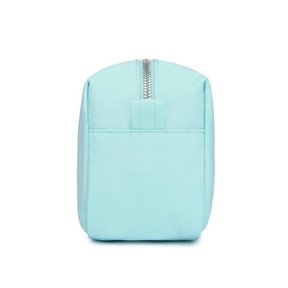 Organizer Bag Lightweight Cosmetic Bag with Ring Clasp Perfect Travel Makeup Bag for Women nylon Stand Up Design (Mint Green/Nylon) - color: Mint Green/Nylon