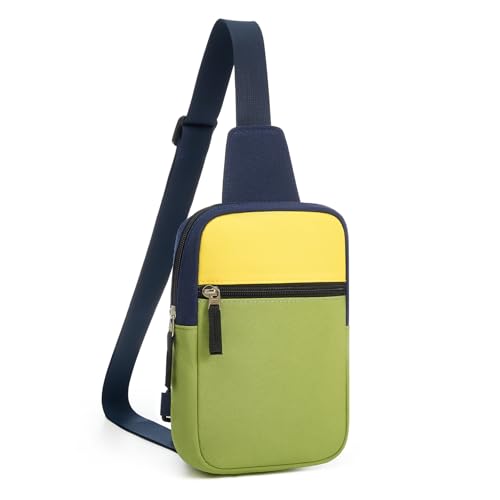 Birthday Gifts for 8 9 10 11 12 Year Old Teens Girls Kids, Fanny Pack Crossbody Bag Sling Belt Bags Purse, Dorm Travel Essentials for Girls Fashion, Preppy Tween Teen Girl Gift Trendy Stuff - color: Green & Yellow