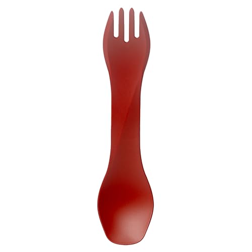 humangear GoBites Uno | Travel & Camping Utensils | Portable & Convertible Dining Ware | Multi-Functional Spork, Red - color: Red