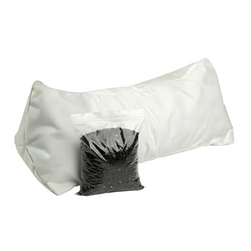 Small Neck Roll Buckwheat Pillow - 15 x 6’’ Cervical Neck Pillow for Lumbar, Knee & Backrest – Best Pillows for Side Sleepers & Travel with Adjustable Head & Breathable Zipper Cotton Case - 2.4 lbs