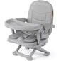 YOLEO Baby High Chair Booster Seat for Dining Table, Foldable High Chairs with Adjustable Heights, Travel Booster Seat with Removable Tray - color: Grey, size: With Cushion