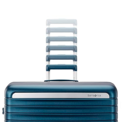 Framelock Max 29" Large Checked Hardshell Zipperless Luggage - Highly Secure Integrated Eazylock™ Mechanism - RightHeight™ Adjustable Handle - 360° Spinner Wheels - Airline Approved - Emerald Teal - color: Blue, size: Large Spinner