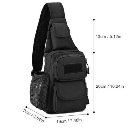 Sling Bag Crossbody Backpack for Men,Handiness Skiing Sling Bag, Lightweight Daypack for Hiking Travel (Black) - color: Black