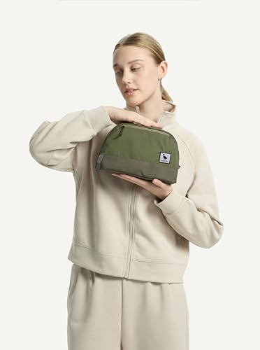 Travel Toiletry Bag 5L, Compact Travel Organizer with Waterproof TPU Wet/Dry Compartment - color: Medium Olive, size: 5L
