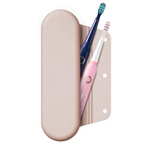 Silicone Electric Toothbrush Travel Case, Manual Toothbrush Travel Cover for Men and Women,Toothbrush Holder for Travel,Gym and More, Fits Most Manual and Electric Toothbrushes - Sand Pink - color: Sand Pink