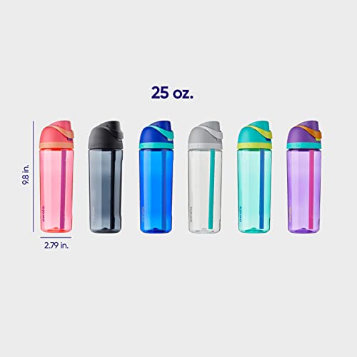 Owala FreeSip Clear Tritan Plastic Water Bottle with Straw, BPA-Free Sports Water Bottle, Great for Travel, 25 Oz, Very, Very Dark - color: Very, Very Dark
