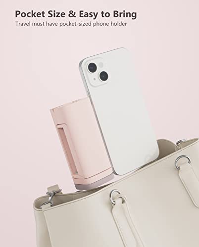 MiiKARE Travel Essentials Airplane Phone Holder, Universal Handsfree Phone Mount for Flying with 360 Degree Rotation, Travel Must Haves Phone Stand for Desk, Tray Table, Pink - color: Pink