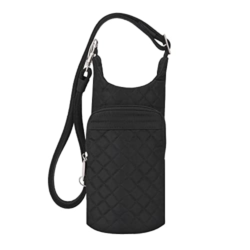 Travelon Anti-Theft Boho Insulated Water Bottle Tote - color: Black Solid